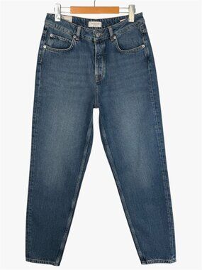SELECTED FEMME Mom Fit High Waist Organic Cotton Denim Jeans - Blue - Size 29x32